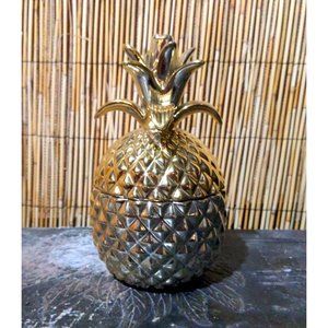 Gold Ceramic Pineapple Canister Gloss Finish